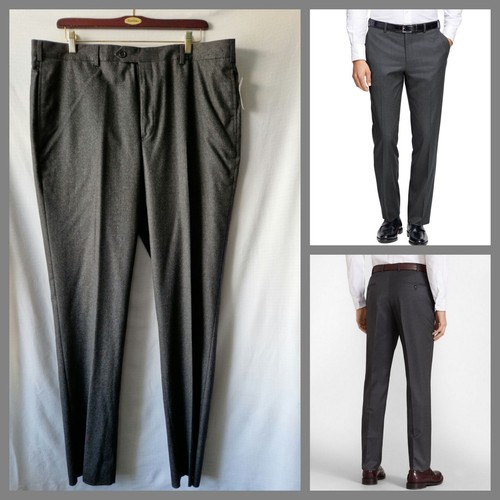 Brooks Brothers Grey Warm Soft Merino Wool Formal Trousers Regent Regular W44