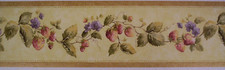 STRAWBERRY VINE KITCHEN PREPASTED WALLPAPER BORDER FDB06907