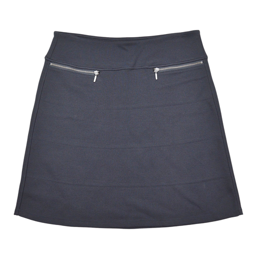 Athleta Rock Damen Größe Small schwarz Strata Ponte Strick Mini Pull-On Reißverschlusstaschen