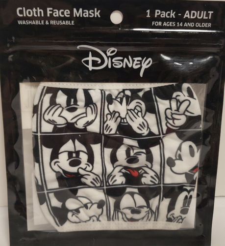 Disney Gesichtsmaske Mickey Mouse Expressions Erwachsene Baumwolle waschbar Tuch versiegelt - Bild 2 von 11