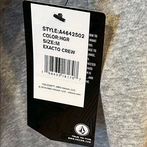 Volcom Stone Exacto Crew Heather Gray Graphic Sweatshirt - 第 10/11 張圖片