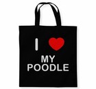 My Poodle I Love Tote Bag Reusable Cotton Shopping Bag