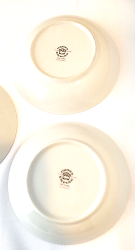 Crown Empire Japan Fine China Duchess Flower Design Blue 5 1/2 Bowls Gold Trim - Picture 7 of 10