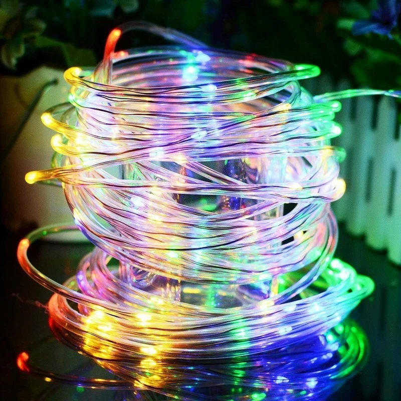 33/66FT Solar LED Rope String Lights for Indoor Outdoor Party Christmas Decor - Image 2 of 4