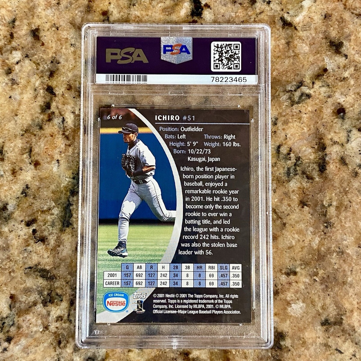 2001 2002 Topps Nestle #6 ICHIRO SUZUKI ROOKIE RC PSA 9 Only 4