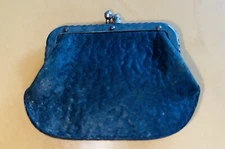 Antique Leather Kiss Lock Coin or Change Purse Circa Early 1900's Measures 2.75"
