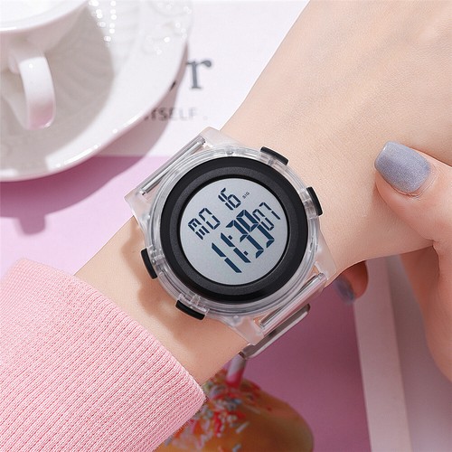 SKMEI Herren LED Uhr Transparent Elektronische Armbanduhr Digital Sportuhren Jungen - Bild 9 von 31