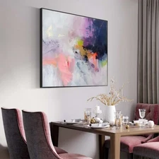 Purple Nordic American Abstract Painting hand painted Decorative Painting Modern