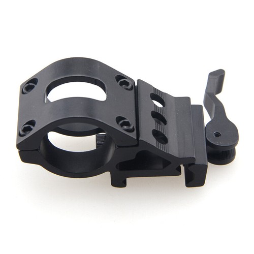 45° Picatinny Offset Quick Detach Scope Rail Mount w/ 25.4mm Laser Torch Ring