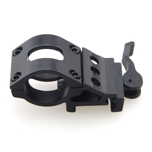 45° Picatinny Offset Quick Detach Scope Rail Mount w/ 30mm Laser Torch Ring - Afbeelding 1 van 8