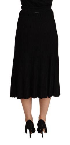 MICHAEL KORS Skirt Viscose Black High Waist A-line Midi IT36/US2/XXS RRP $300 - Picture 3 of 6