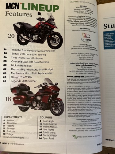 MCN Motorcycle Consumer News Magazine March 2019 Luxury Liner - Picture 3 of 5