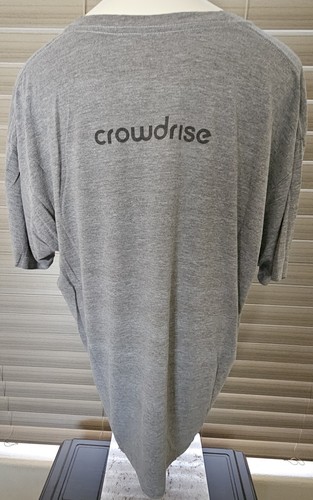 Vintage Y2K Crowdrise DECENT HUMAN Thin & SOFT Cotton Blend Gray T-Shirt 2XL XXL - Picture 3 of 11