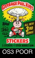 1986 Garbage Pail Kids Series 3 Complete Your Set GPK 3RD U Pick OS3 POOR BASE