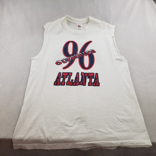 Atlanta 96 Olympics Witnessed Sleeveless Men L USA Vintage T Shirt Single Stitch