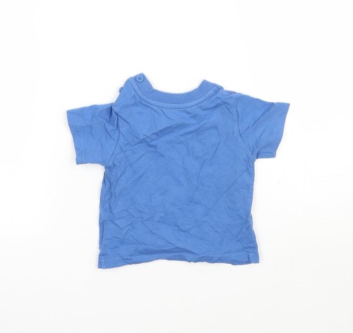 John Lewis Boys Blue Cotton Blend T-Shirt Size 3-6 Months - Picture 2 of 12