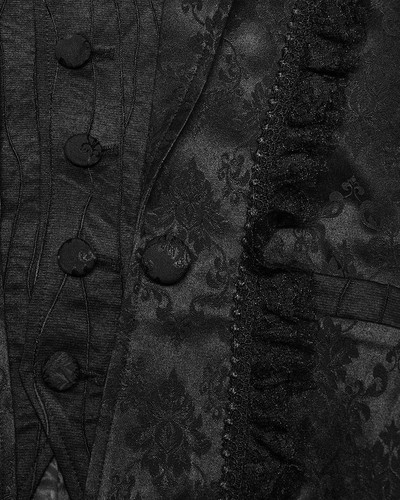 Punk Rave Mens Dark Gothic Aristocrat Jacquard Waistcoat Vest - Victorian Damask - Picture 10 of 13