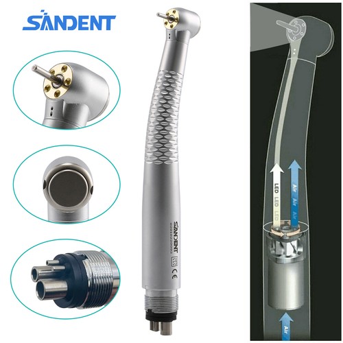 Turbina Dental Autogenerador 5 Luz LED Light 4 Orificios High Speed Handpiece M4 - Imagen 14 de 24