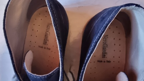 NERO GIARDINI-Scarpe da Uomo Polacchine Stivaletti in Pelle Camoscio Blu TG.40 - Foto 2 di 6