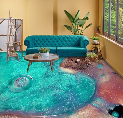 3D Blue Sandy Beach G5465 Floor WallPaper Murals Wall Print Decal AJ Coco 2024