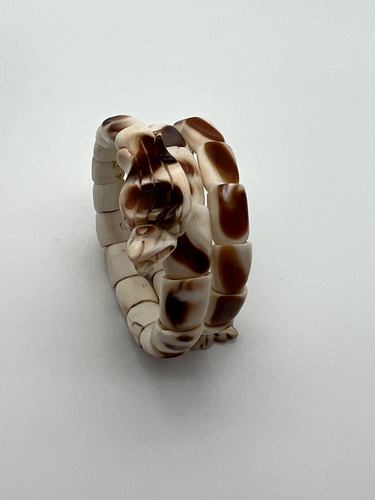 Bracelet Antique Snake Coral Carved Rare - Picture 16 of 21