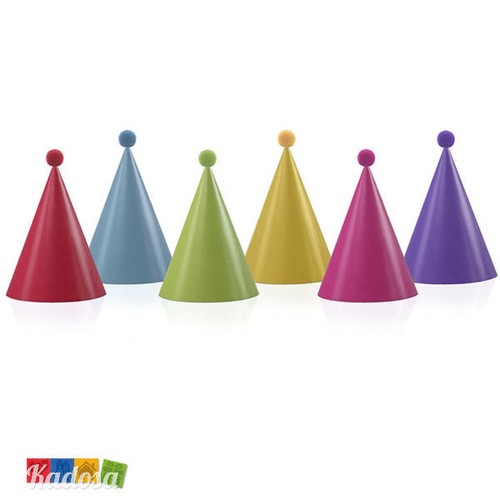 Set 6 pz Cappellino Cono in Cartoncino + Pon Pon - Cappello Compleanno  Capodanno | eBay