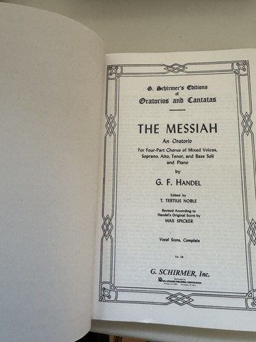 Handel The Messiah An Oratorio G Schirmer Vocal Organ Score Complete - Picture 2 of 5
