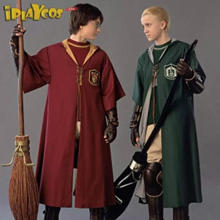 Harry Potter Robe Cloak Gryffindor Slytherin Quidditch Cosplay