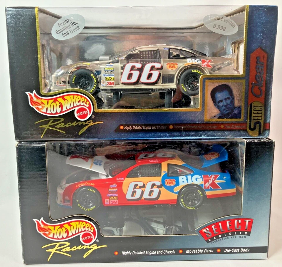 Lote de 2 Darrell Waltrip 1/24 Diecast NASCAR Hot Wheels Racing Select Clear #66 Foto 2 de 4