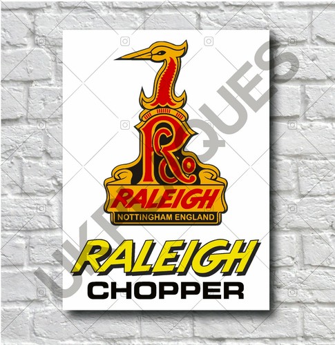 LETRERO DE GARAJE RALEIGH 2 FT PLACA DE PARED CLÁSICO AÑOS 70 BICICLETA HOMBRE CUEVA BMX chopper - Imagen 5 de 12