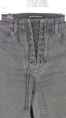 J Brand Womens Skinny Jeans Black Lace Up High Rise Stretch Smil Fit Size W 27 - Picture 3 of 9