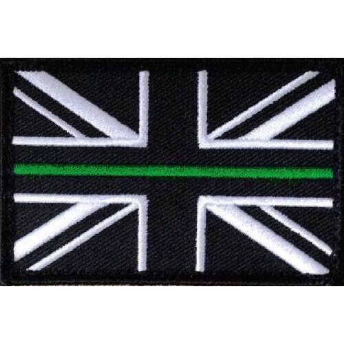 Thin Green Line Union Jack Haken Verschluss Rücken Patch großer Krankenwagen Sanitäter - Bild 1 von 2