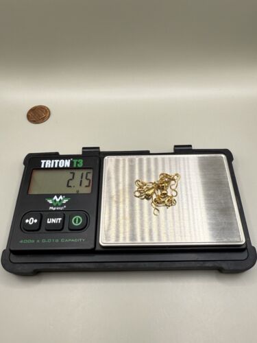 Vintage 14k Gelbgold Träne Tropfen Hänger Box Kette Halskette Italien 17" - Bild 7 von 7