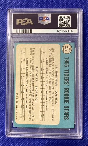 1965 Topps Baseball #259 Jim Northrup Ray Oyler PSA 6 EX-Mint Detroit Tigers RC - Picture 2 of 2