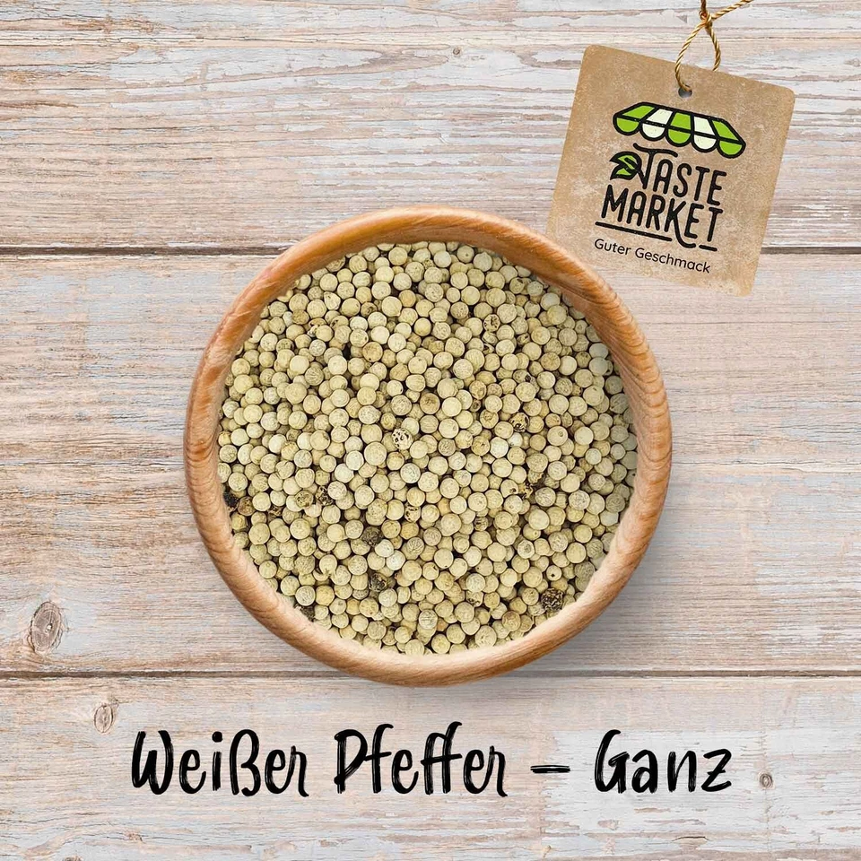Pfeffer weiß ganz | GRÖSSENAUSWAHL weißer ganzer Pfeffer | Pfefferkörner | - Bild 4 von 4