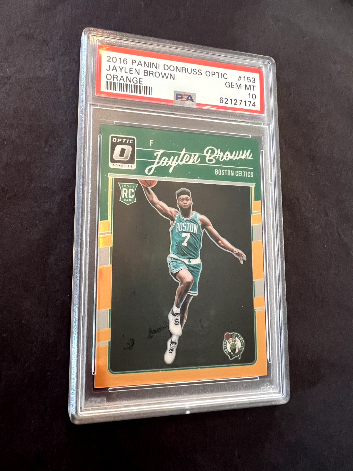 2016-17 Optic Jaylen Brown Rookie Orange Prizm /199 PSA 10 Gem Mint - Celtics