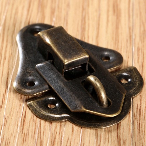 Caja de regalo decorativa cierre cerrojo joyería madera cofre maleta cierre de cerradura - Imagen 8 de 18