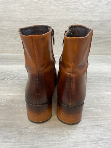 Ecco Shape Women's Brown Leather Ankle Boots 9 Slip On Bootie Comfort - Picture 4 of 12