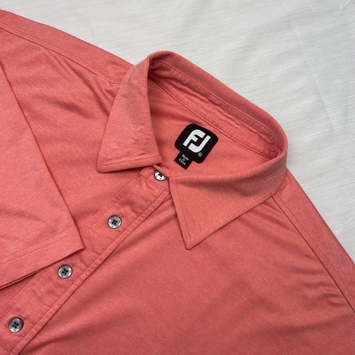 Camisa Polo Footjoy Para Hombre Salmón Mezcla Poliéster Manga Corta XL NWoT