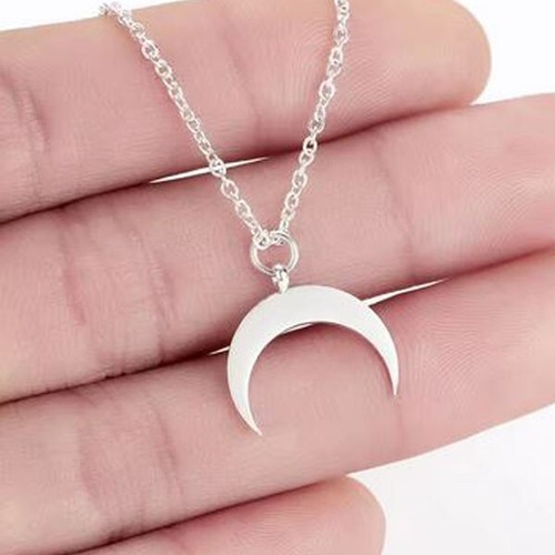 Crescent Moon Stone Pendant 925 Sterling Silver Necklace Womens Jewellery Gift - Picture 5 of 9