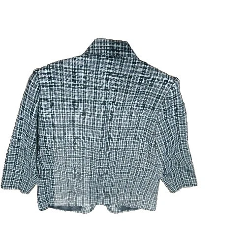 Blazer de lana Sag Harbor clásico marrón blanco a cuadros 16W chaqueta de carrera para mujer  Foto 4 de 4