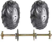 32" Rear Live Axle Kit 428 Sprocket & Hub 7" Wheels for Go kart ATV Golf Cart