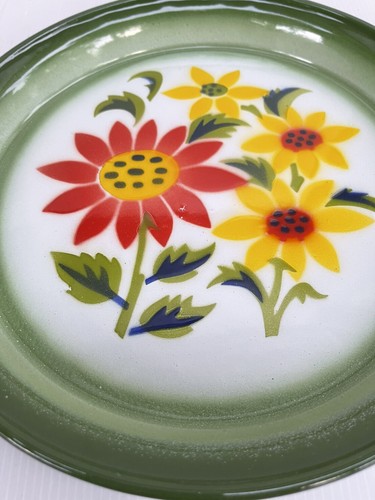 Vintage Thai Traditional Flower Patterned Enamel Serving Tray Decor Medium 10 in - Picture 67 of 76
