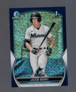 2023 Bowman Chrome 1st Jacob Berry Mega Mojo Navy Blue Refractor #60/175 Miami