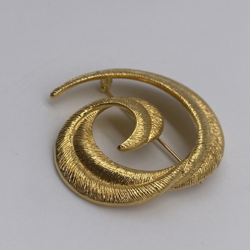 Vintage Gold Tone Spiral Brooch Pin - Picture 2 of 4