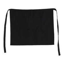 Black Half Waist Short Aprons With Pockets For Home Kitchen Pub Cafe Waiter