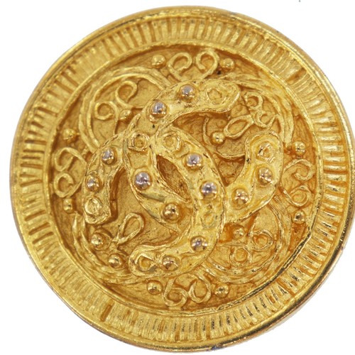 CHANEL Used CC Logos Circle Round Earrings 94A Clip-On Gold Vintage #CO232 S - Bild 7 von 13