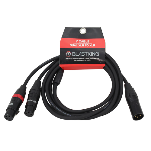 Blastking CYXLR1M2F-3 2 XLR hembra a 1 XLR macho - 3 pies - Imagen 2 de 2