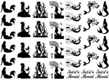 Mermaid Soul 35 pcs 1 Inch Black Fused Glass Decals