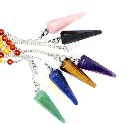 Faceted Gemstone Precision Pendulum Crystal Chakra Healing Wicca Dowsing - Picture 6 of 16